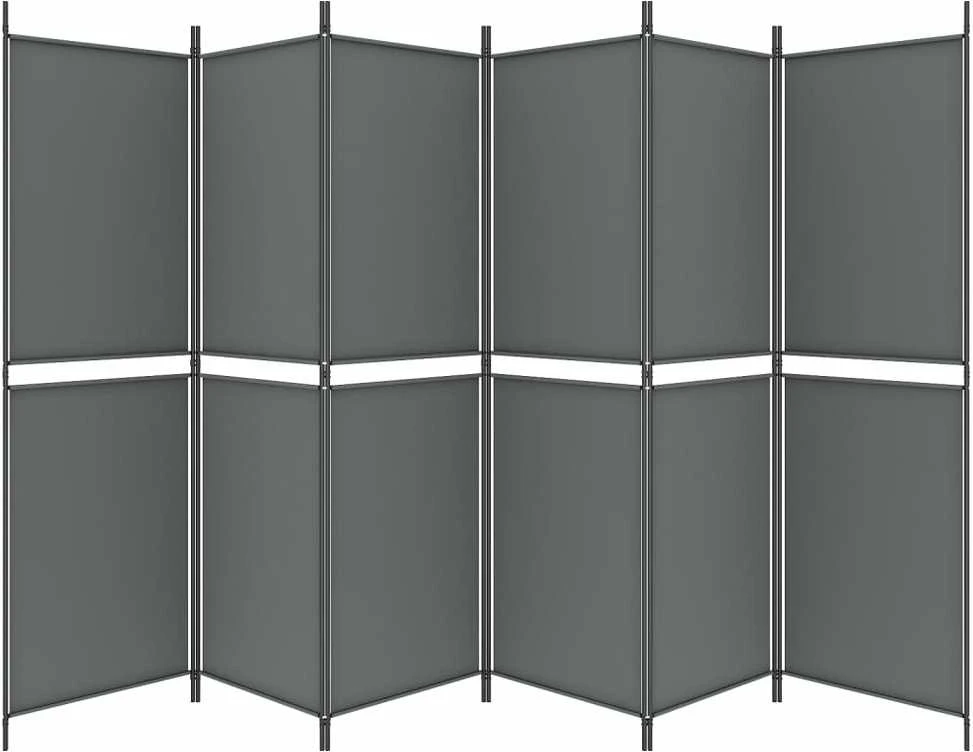 Kambario pertvara, 6 dalių, antracito, 300x180cm, audinys