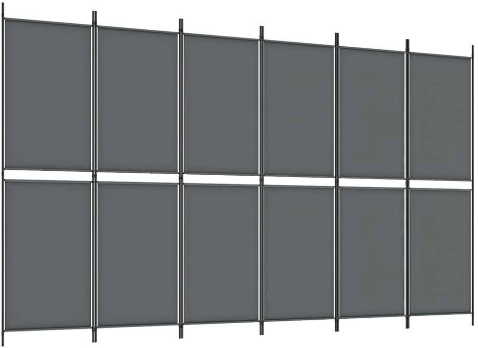 Kambario pertvara, 6 dalių, antracito, 300x180cm, audinys