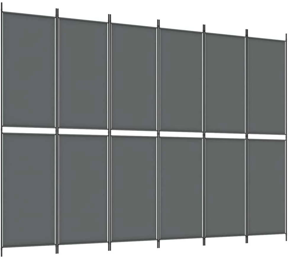 Kambario pertvara, 6 dalių, antracito, 300x220cm, audinys