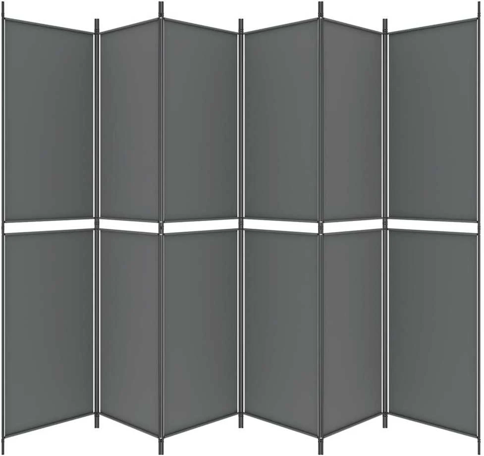 Kambario pertvara, 6 dalių, antracito, 300x220cm, audinys