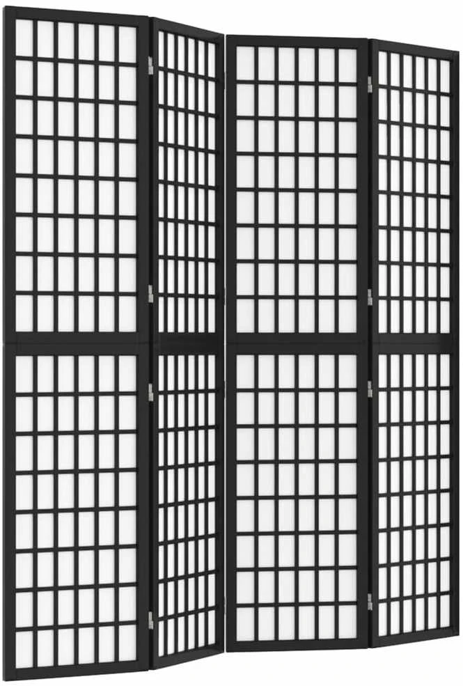 Kambario pertvara, juoda, 4 segmentai, 160x170cm, japoniška