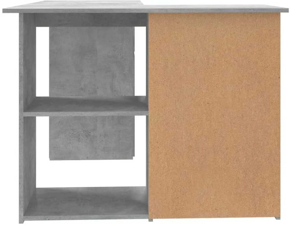 Kampinis rašomasis stalas, betono, 145x100x76cm, mediena