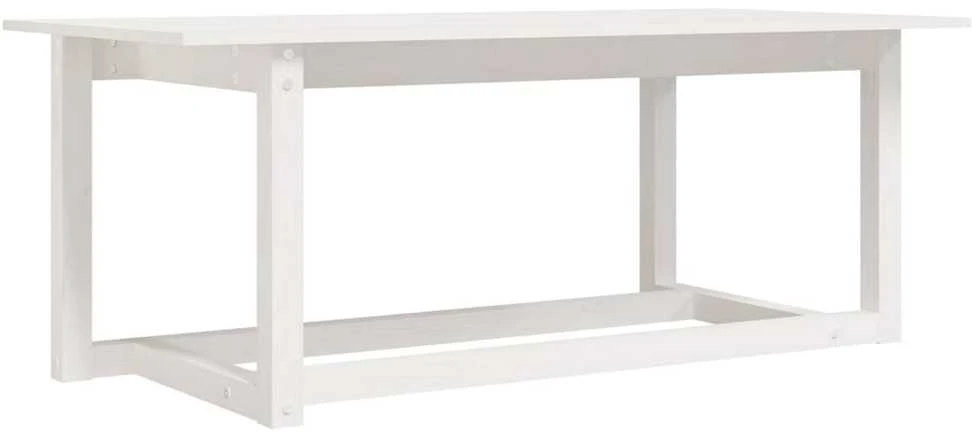 Kavos staliukas, baltas, 110x55x45cm, pušies medienos masyvas