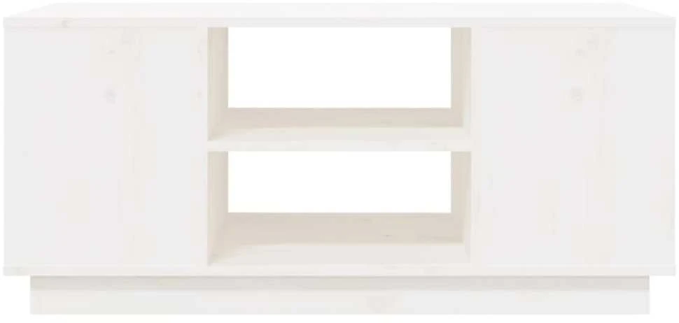 Kavos staliukas, baltas, 90x49x40,5cm, pušies medienos masyvas