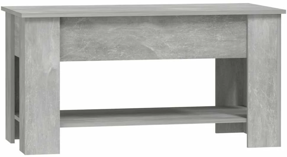 Kavos staliukas, betono pilkas, 101x49x52cm, apdirbta mediena