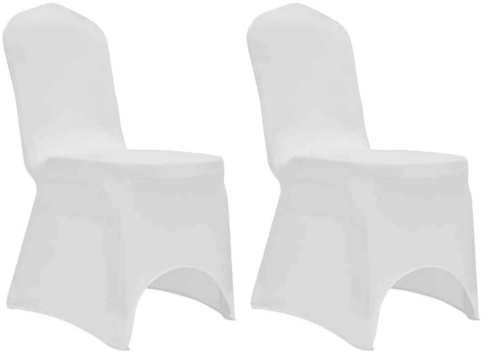 Kėdžių užvalkalai, 12vnt., baltos spalvos, įtempiami (2x241197)