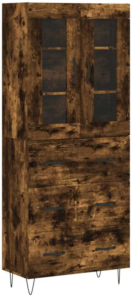 Komoda, dūminio ąžuolo spalvos, 69,5x34x180cm, apdirbta mediena
