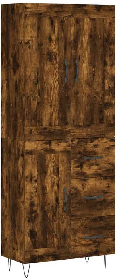 Komoda, dūminio ąžuolo spalvos, 69,5x34x180cm, apdirbta mediena