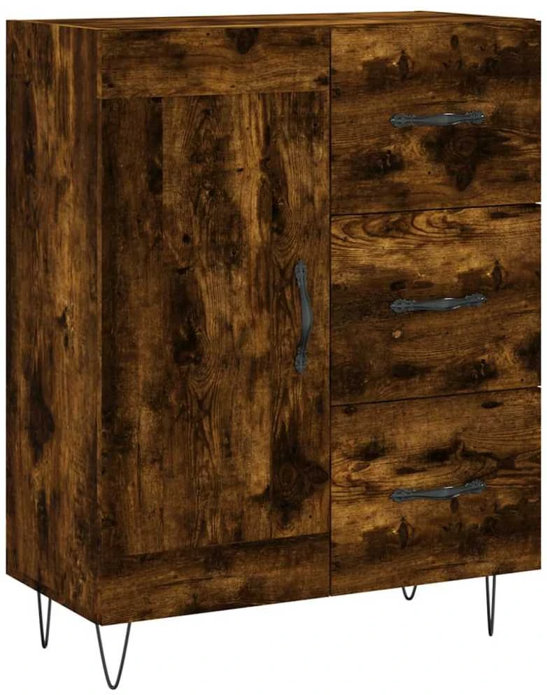 Komoda, dūminio ąžuolo spalvos, 69,5x34x180cm, apdirbta mediena