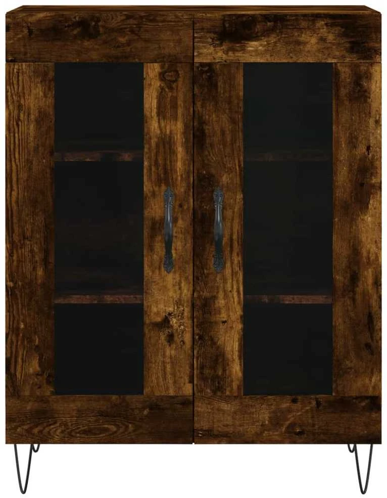 Komoda, dūminio ąžuolo spalvos, 69,5x34x180cm, apdirbta mediena