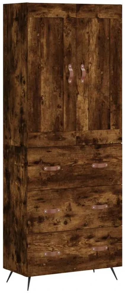 Komoda, dūminio ąžuolo spalvos, 69,5x34x180cm, apdirbta mediena