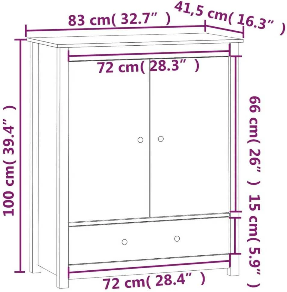 Komoda, medaus ruda, 83x41,5x100cm, pušies medienos masyvas