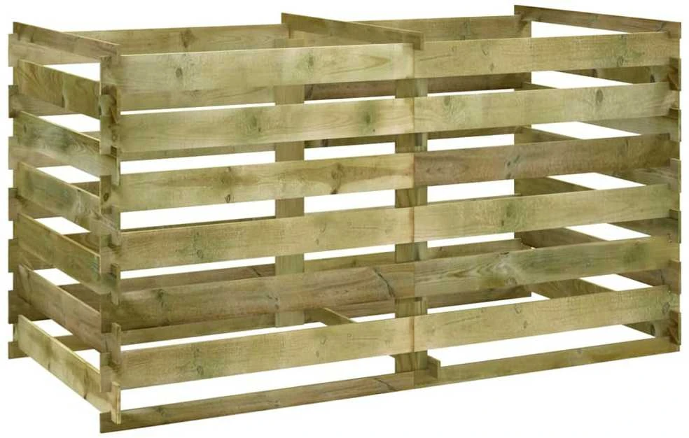 Komposto dėžė iš lentų, impregnuota pušies mediena, 180x90x90cm