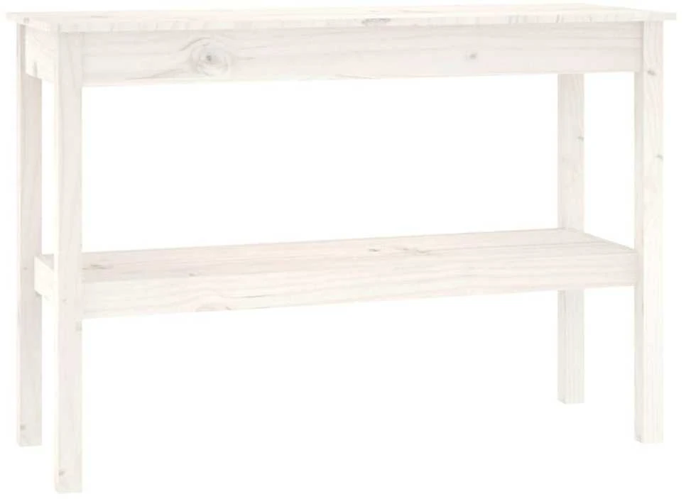 Konsolinis staliukas, baltas, 110x40x75cm, pušies masyvas