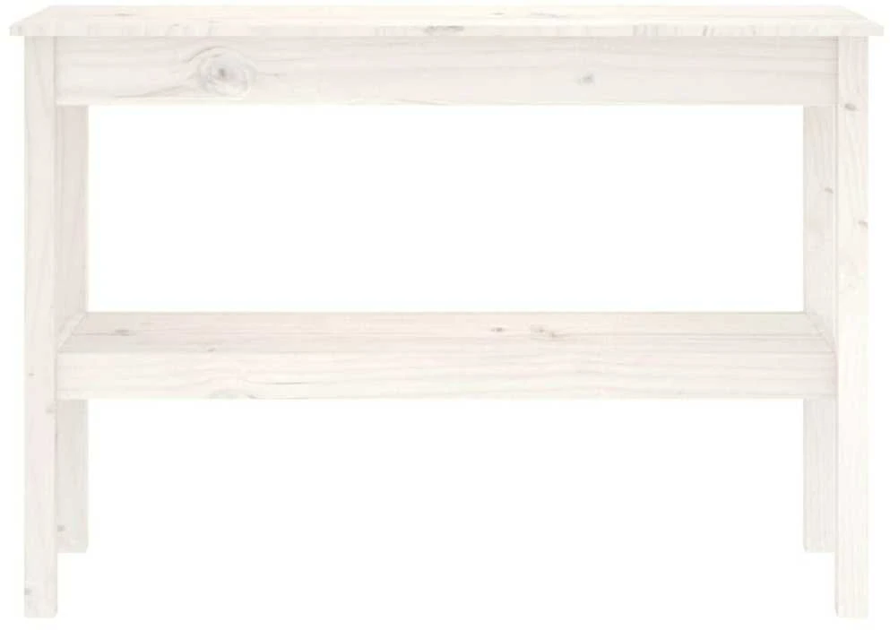 Konsolinis staliukas, baltas, 110x40x75cm, pušies masyvas