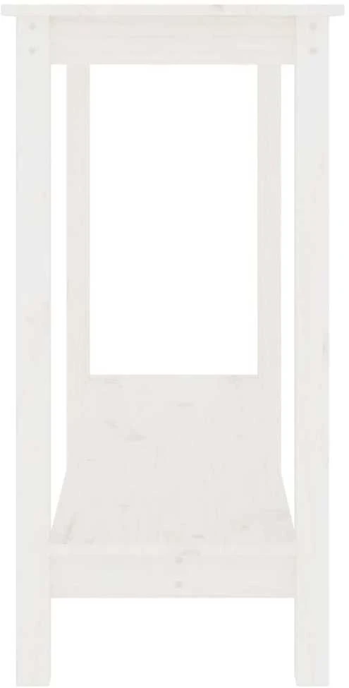 Konsolinis staliukas, baltas, 110x40x80cm, pušies masyvas