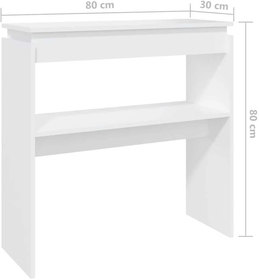 Konsolinis staliukas, baltas, 80x30x80cm, apdirbta mediena