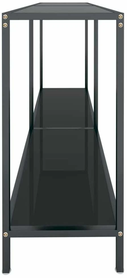 Konsolinis staliukas, juodas, 140x35x75,5cm, grūdintas stiklas