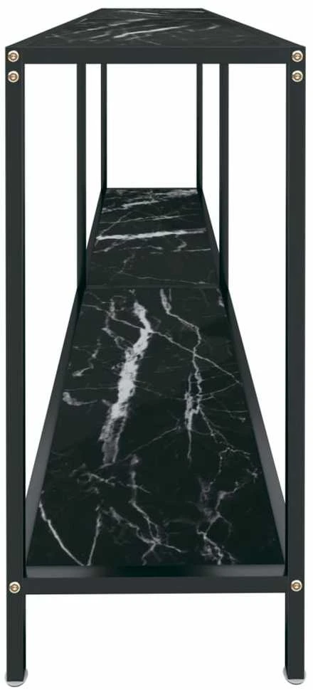 Konsolinis staliukas, juodas, 180x35x75,5cm, grūdintas stiklas