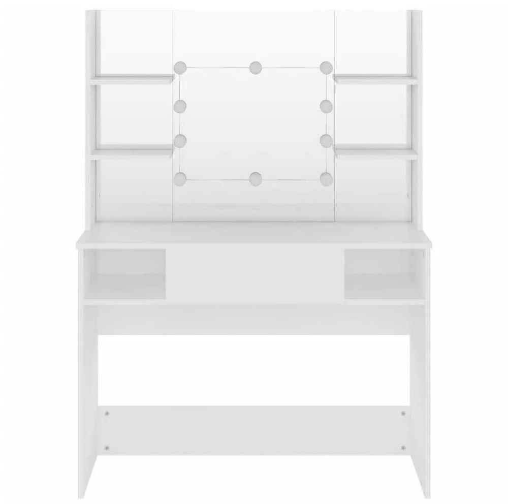 Kosmetinis staliukas su LED, baltas, 100x40x135cm, MDF