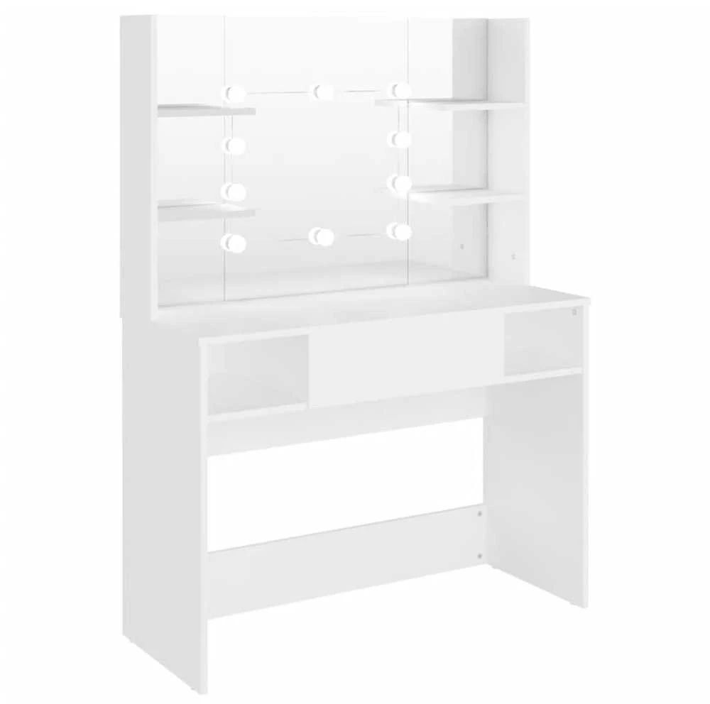 Kosmetinis staliukas su LED, baltas, 100x40x135cm, MDF