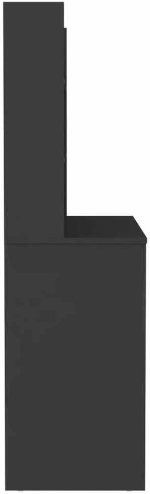 Kosmetinis staliukas su LED, juodas, 100x40x135cm, MDF