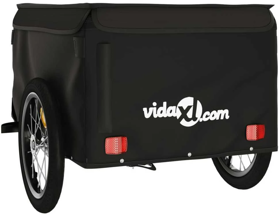 Krovininė dviračio priekaba, juodos spalvos, 45kg, geležis