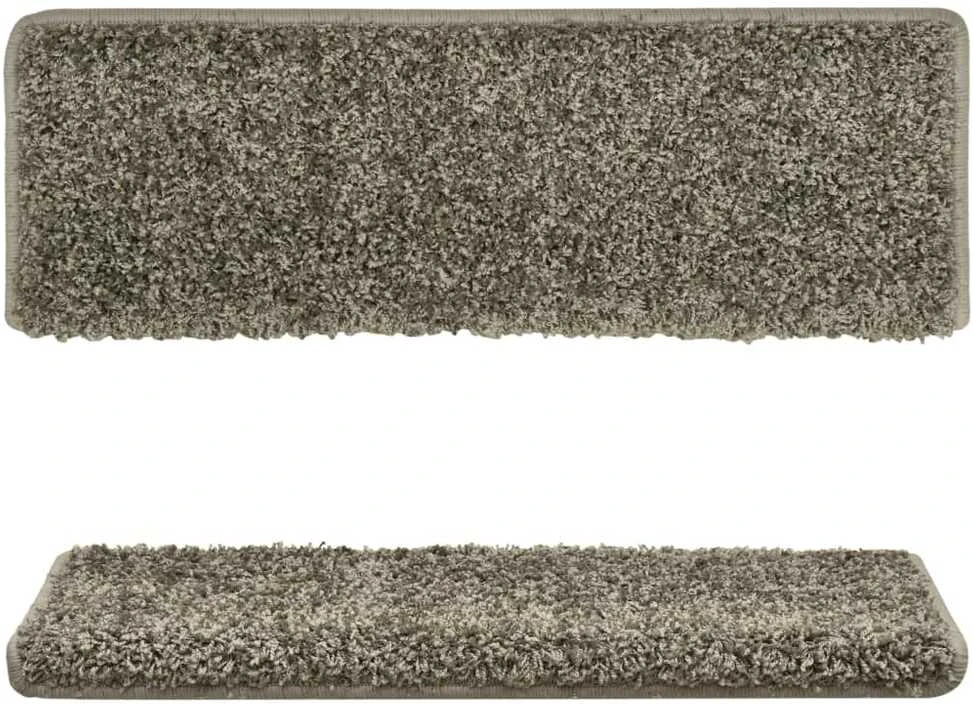 Laiptų kilimėliai, 10vnt., pilkos spalvos, 65x21x4cm