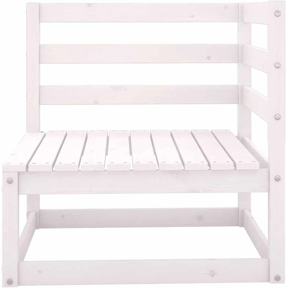 Dvivietė sodo sofa su pagalvėlėmis, balta, pušies masyvas