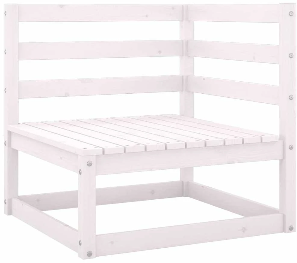Dvivietė sodo sofa su pagalvėlėmis, balta, pušies masyvas