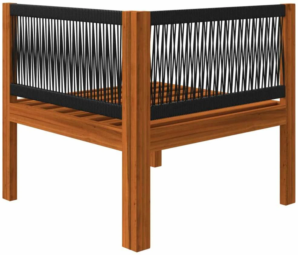 Kampinė sodo sofa su pagalvėlėmis, akacijos medienos masyvas