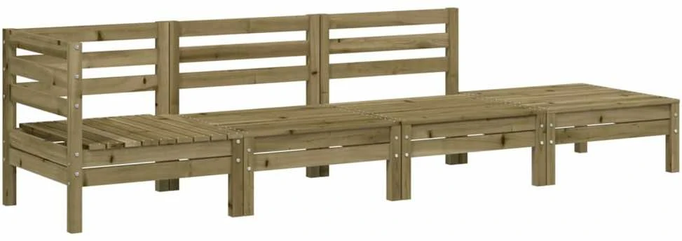 Lauko baldų komplektas Keturvietė sodo sofa, impregnuota pušies mediena