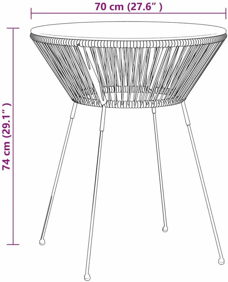 Lauko baldų komplektas Lauko valgomojo baldų komplektas, 5 dalių, juodas, PVC ratanas