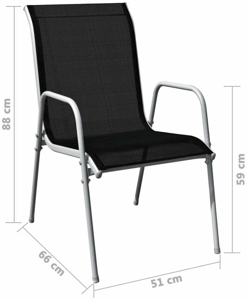 Lauko baldų komplektas Lauko valgomojo baldų komplektas, 5d., juodas, plienas