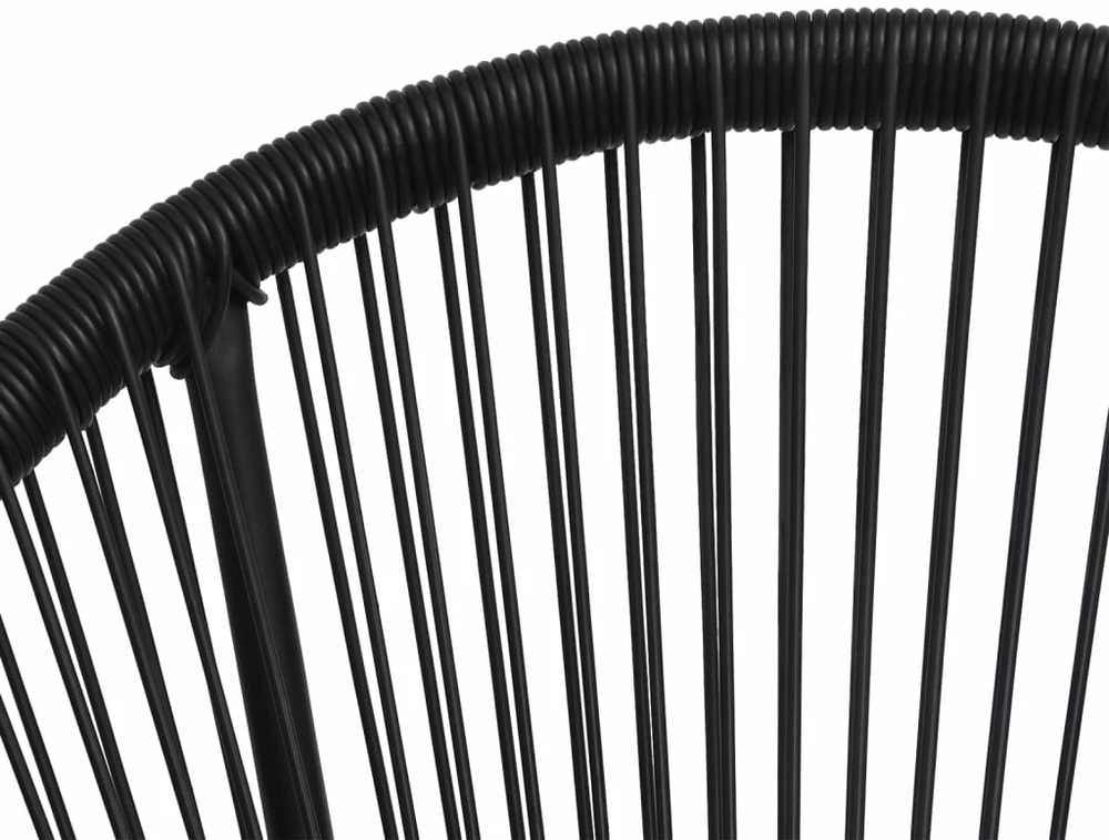 Lauko baldų komplektas Lauko valgomojo baldų komplektas, 3 dalių, juodas, PVC ratanas
