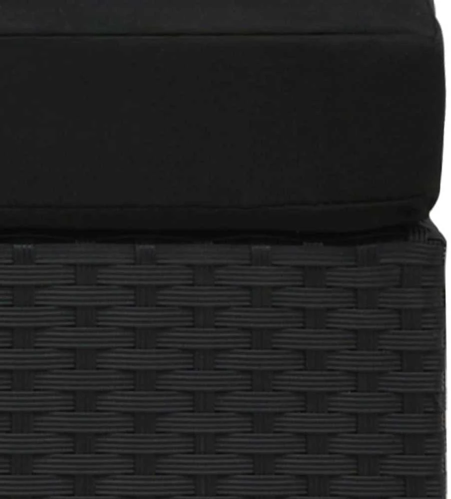 Modulinė dvivietė sofa, juodos spalvos, poliratanas