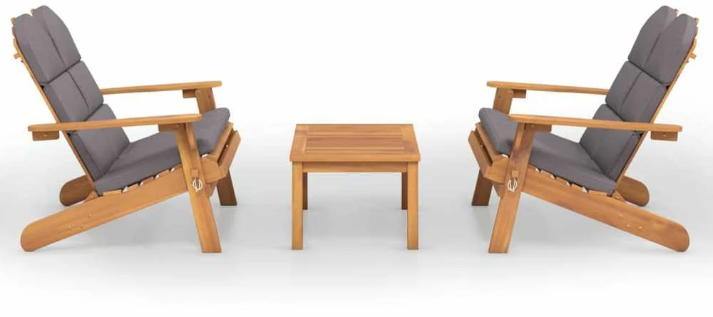 Sodo adirondack komplektas, 3 dalių, akacijos medienos masyvas