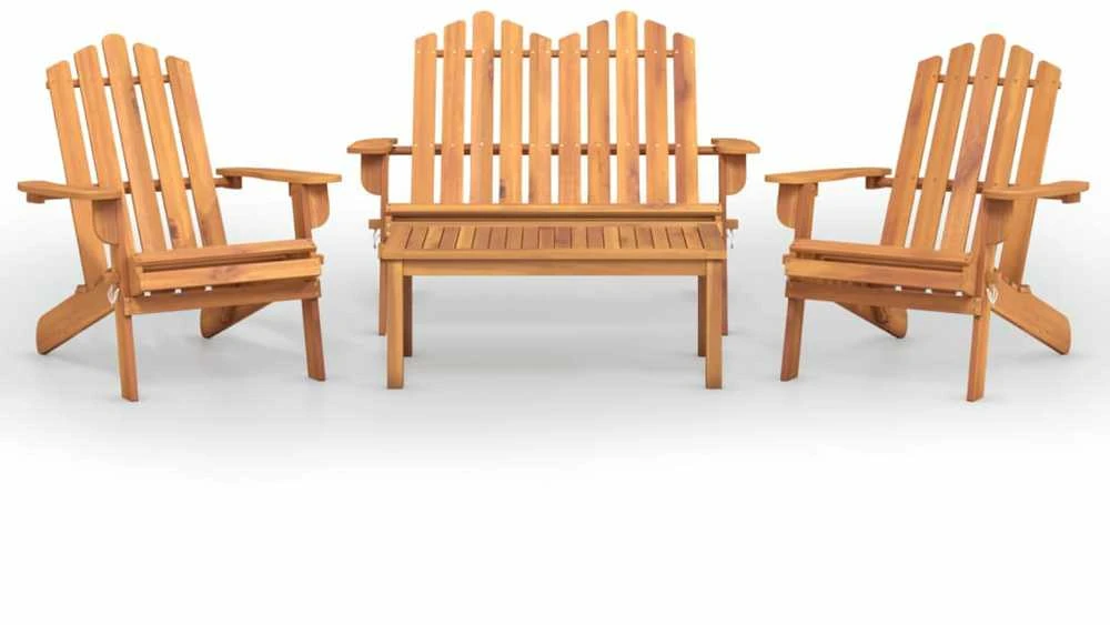 Lauko baldų komplektas Sodo adirondack komplektas, 4 dalių, akacijos medienos masyvas