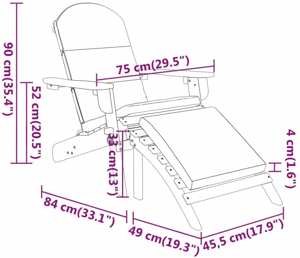 Lauko baldų komplektas Sodo adirondack komplektas, 3 dalių, akacijos medienos masyvas