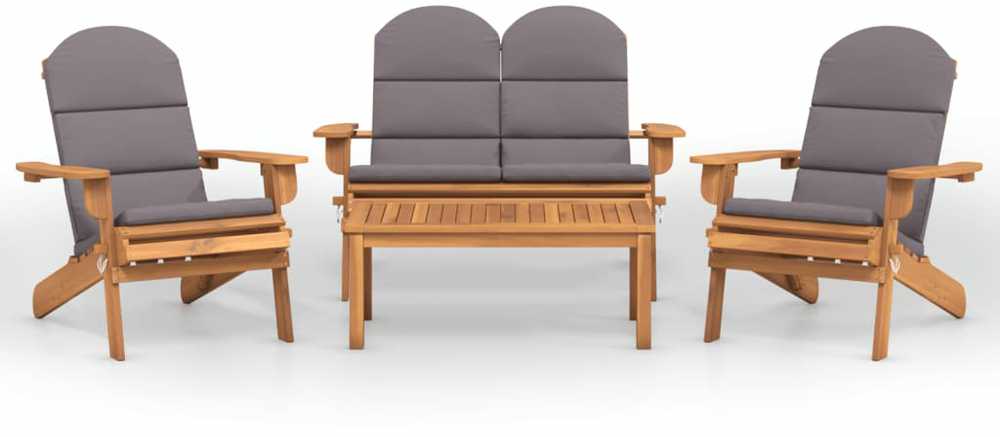 Lauko baldų komplektas Sodo adirondack komplektas, 4 dalių, akacijos medienos masyvas