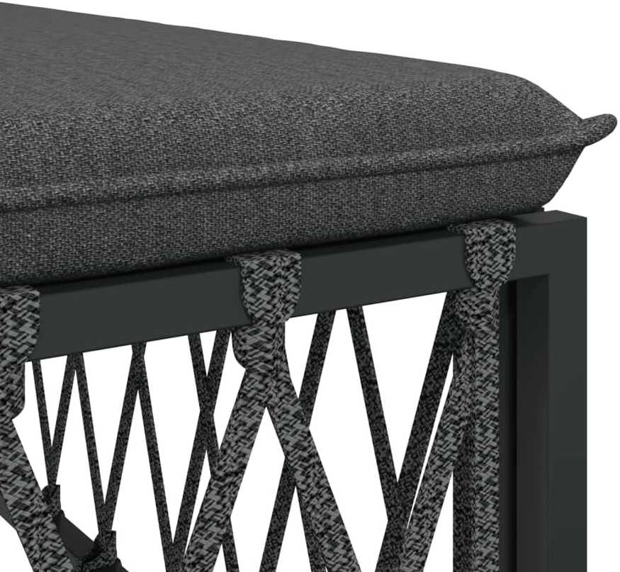 Lauko baldų komplektas Sodo komplektas su pagalvėlėmis, 6 dalių, antracito, plienas