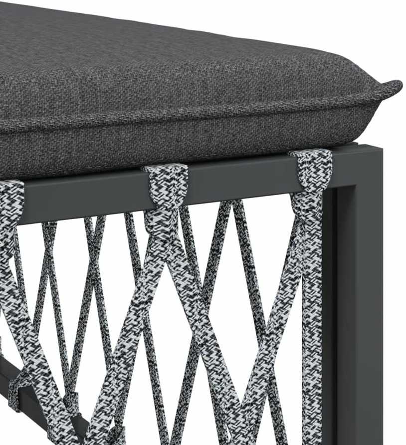 Lauko baldų komplektas Sodo komplektas su pagalvėlėmis, 2 dalių, antracito, plienas