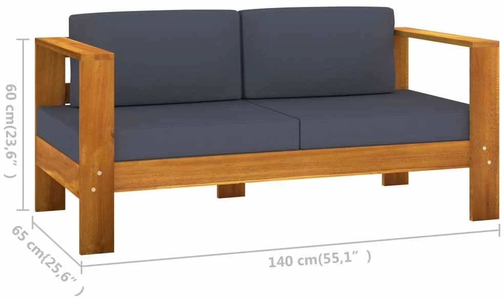 Sodo komplektas su pilkomis pagalvėmis, 10 dalių, akacija
