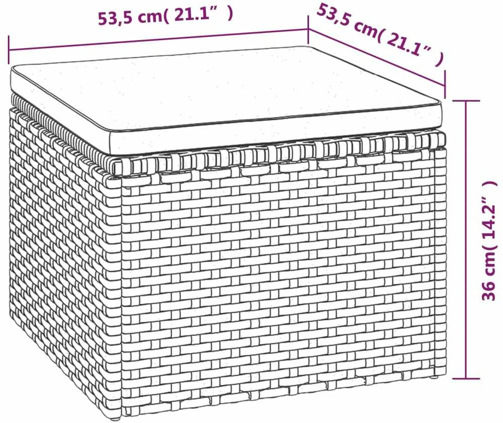 Lauko baldų komplektas Sodo komplektas su pagalvėlėmis, 3 dalių, pilkas, poliratanas