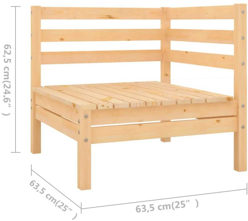 Lauko baldų komplektas Sodo poilsio baldų komplektas, 8 dalių, pušies medienos masyvas