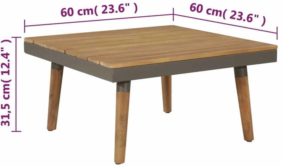 Lauko baldų komplektas Sodo poilsio baldų komplektas su pagalvėmis, 4d., rudas