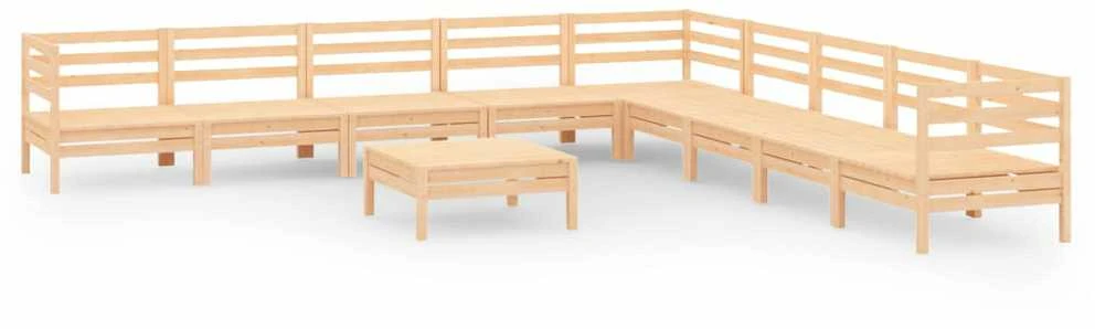 Lauko baldų komplektas Sodo poilsio baldų komplektas, 10 dalių, pušies masyvas
