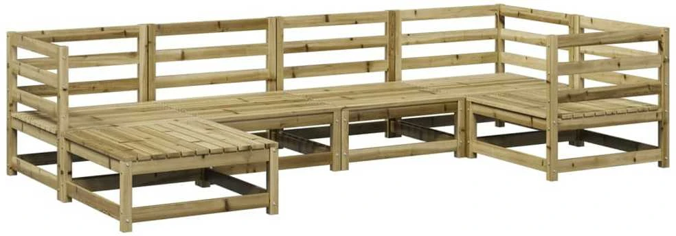 Lauko baldų komplektas Sodo sofos komplektas, 6 dalių, impregnuota pušies mediena