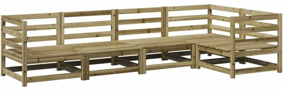 Lauko baldų komplektas Sodo sofos komplektas, 5 dalių, impregnuota pušies mediena