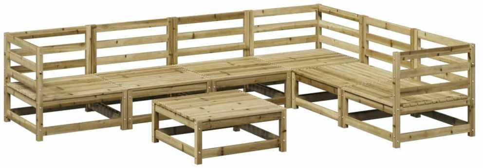 Sodo sofos komplektas, 7 dalių, impregnuota pušis